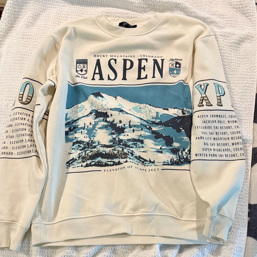 Aspen Graphic White Sweatshirt